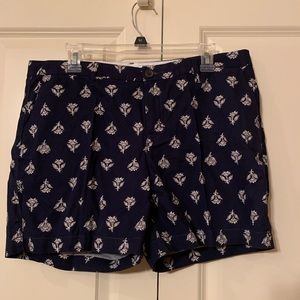 Navy and white printed shorts
